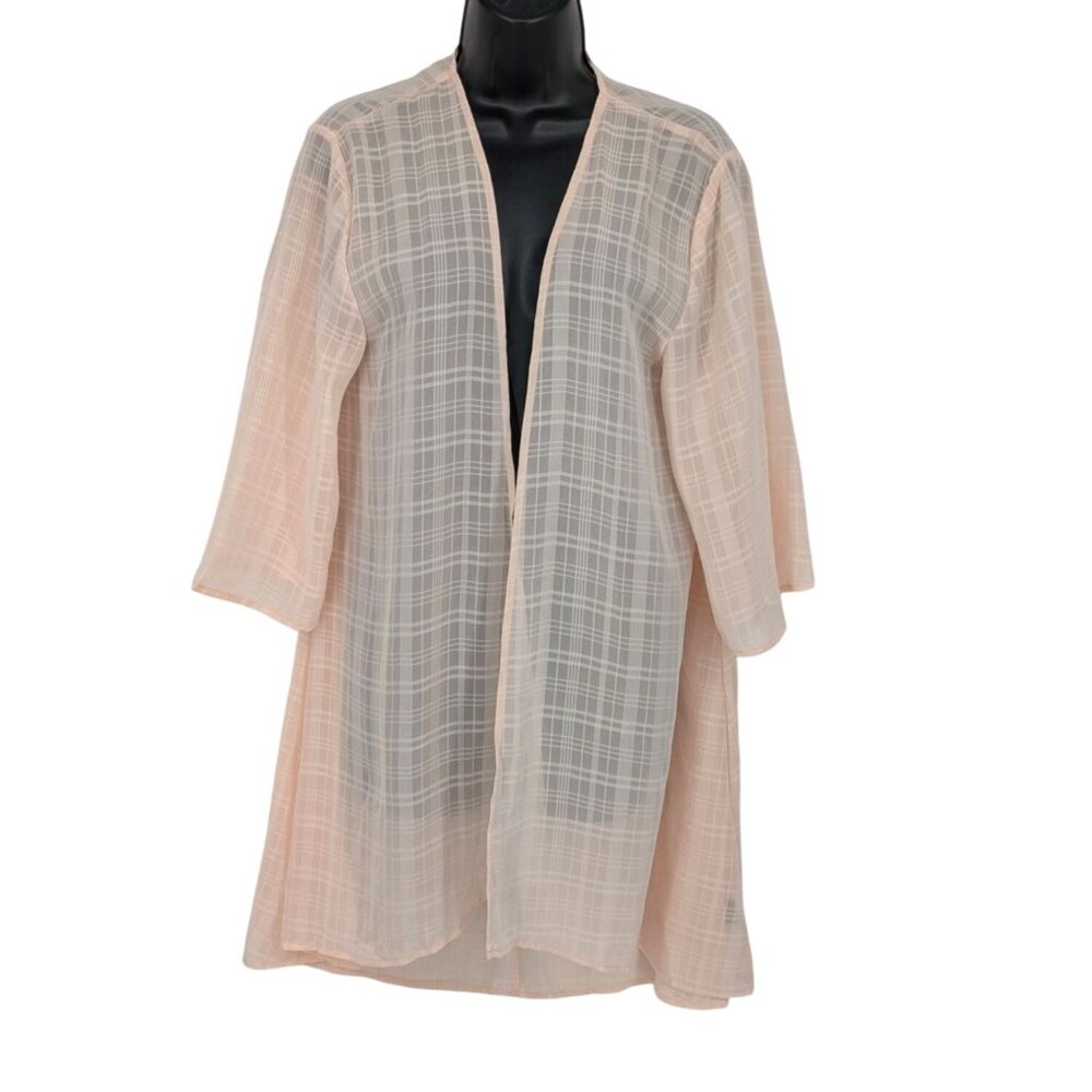 Torrid Sheer Plaid Kimono Duster Lightweight Open Front Flowy Romantic Size M/L